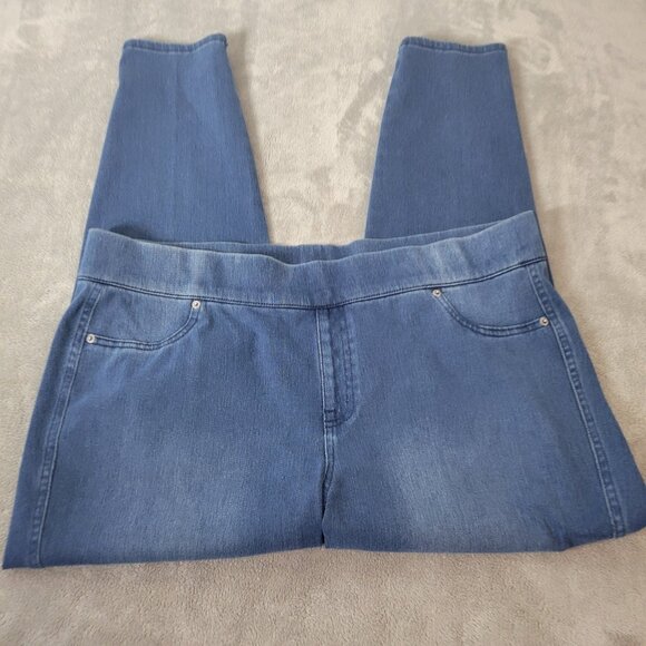 Venezia Womens Jeans 20 Plus Jegging Cropped Pull On Blue Denim Comfy SL41E - Picture 1 of 8